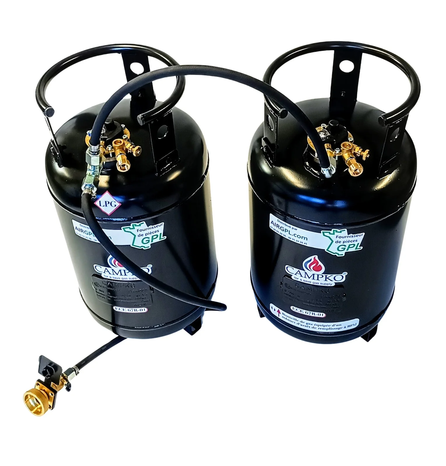 kit 2 bouteilles airgpl campkorechargeable avec kit remplissage