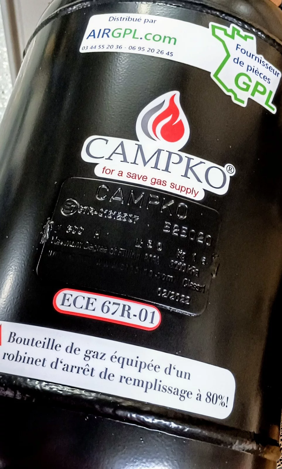 Bouteille de gaz 30L camping-car avec raccord France – Image 6